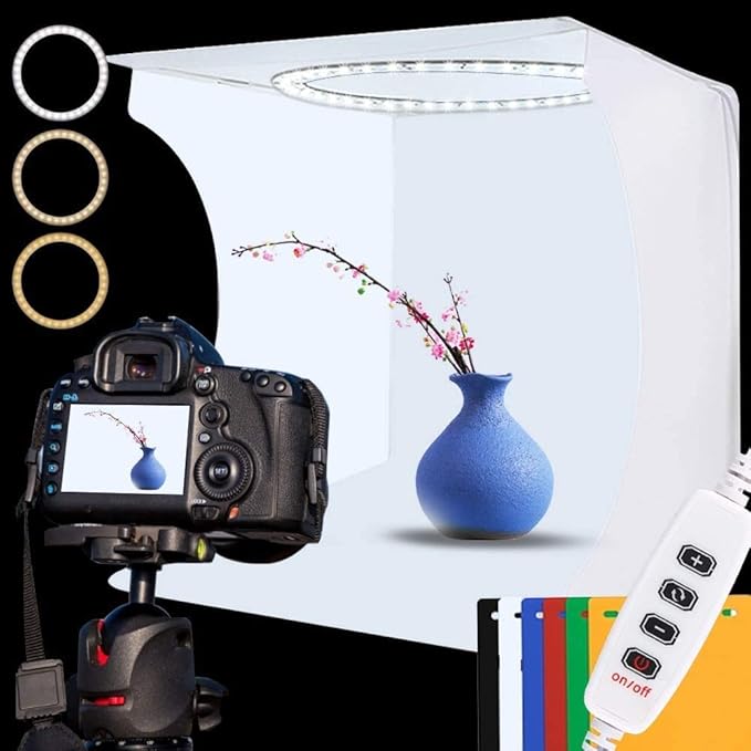 Photo Studio Light Box Kit 12x12 Inch, Folding Lightbox by DUCLUS