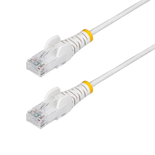 StarTech.com 3ft White Slim CAT6 Ethernet Cable, Snagless RJ45, 28AWG Pure Bare by StarTech