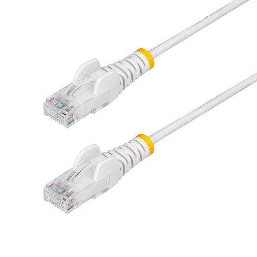 StarTech.com 2ft White Slim CAT6 Ethernet Cable, Snagless RJ45, 28AWG Pure Bare by StarTech