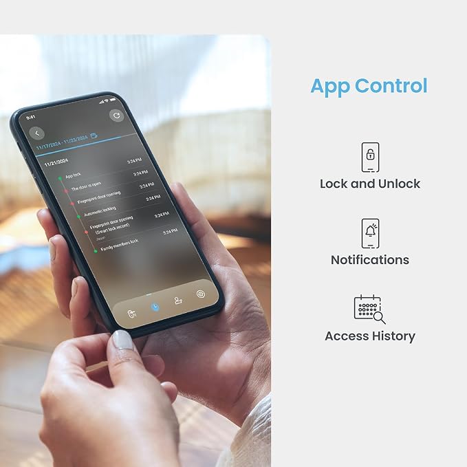 Lockly Secure Pro Smart Lock, 0.2s AI Fingerprint Door Lock, Patented PIN Genie - Image 6