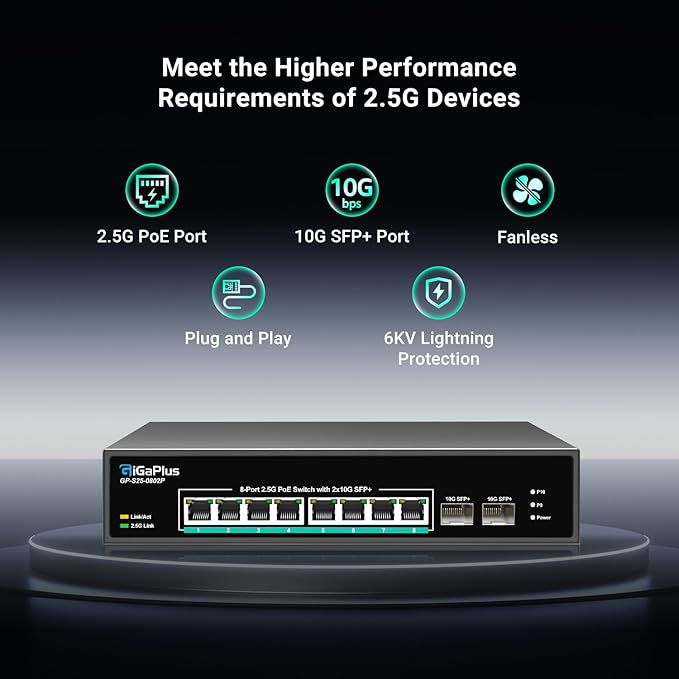 10 Port 2.5Gb Unmanaged PoE Switch - Image 6
