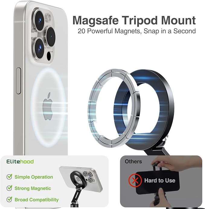 elitehood Magnetic Phone Tripod Mount - Image 2