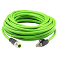M12 to RJ45 ethernet Cable 33FT Waterproof, M12 4 Pin D Code Male to RJ45 Male by Lonlonty