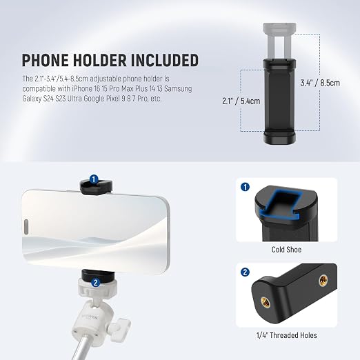 NEEWER Basics Mini Desk Selfie Stick Tripod Compatible - Image 6