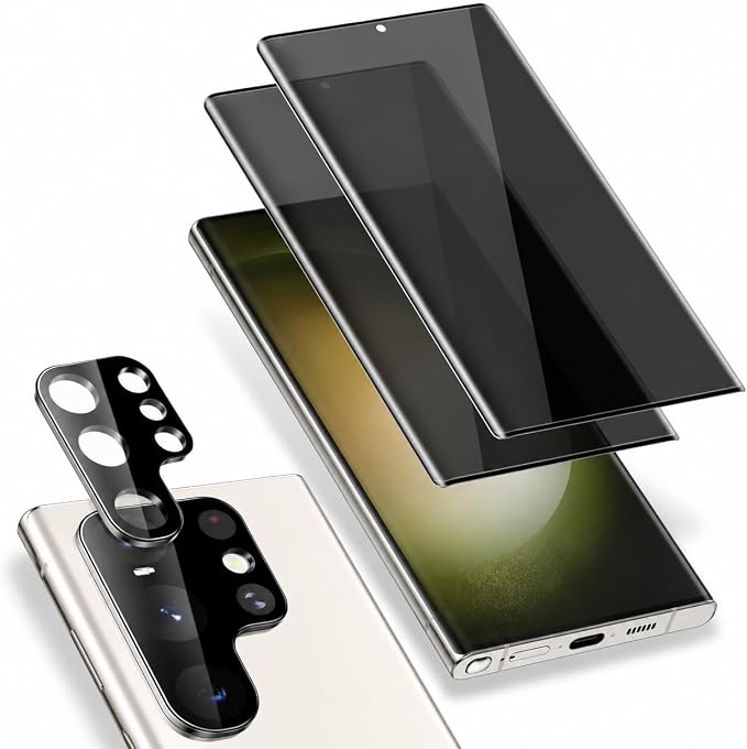 2 Pack for Galaxy S22 Ultra Privacy Screen Protector, 2 Pack Camera Protector by Unknown