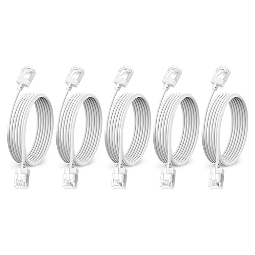 Ultra Thin Cat 6 UTP Ethernet Cable 15 Feet 5Pack, Flexible & Slim Rj45 Cat6a by DUTEVOLNS