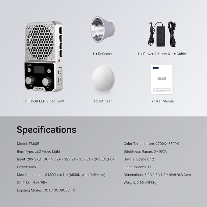 NEEWER 60W Compact Pocket Bi Color LED Light - Image 9
