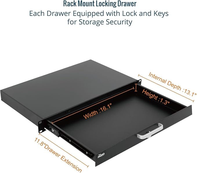 Tecmojo 1U Rack Drawer, Rack Mount Drawer - Image 3