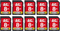 GIGASTONE 8GB SD Card 10-Pack UHS-I U1 Class 10 SDHC Memory Card Full HD Video by Gigastone