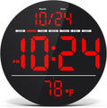Digital Wall Clock with Large LED Display, Temperature, Auto-Brightness | Small by DigitalClocks