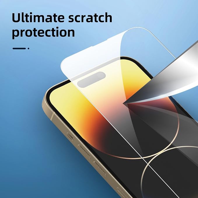 NEW'C 3x for iPhone 14 Pro Screen Protector+ 3x Camera Lens Protector, Sensor - Image 7