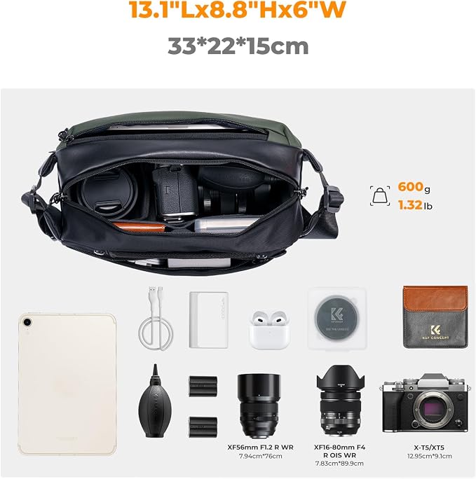 K&F CONCEPT Camera Sling Bag Crossbody Bag Waterproof Camera Shoulder Backpack - Image 2