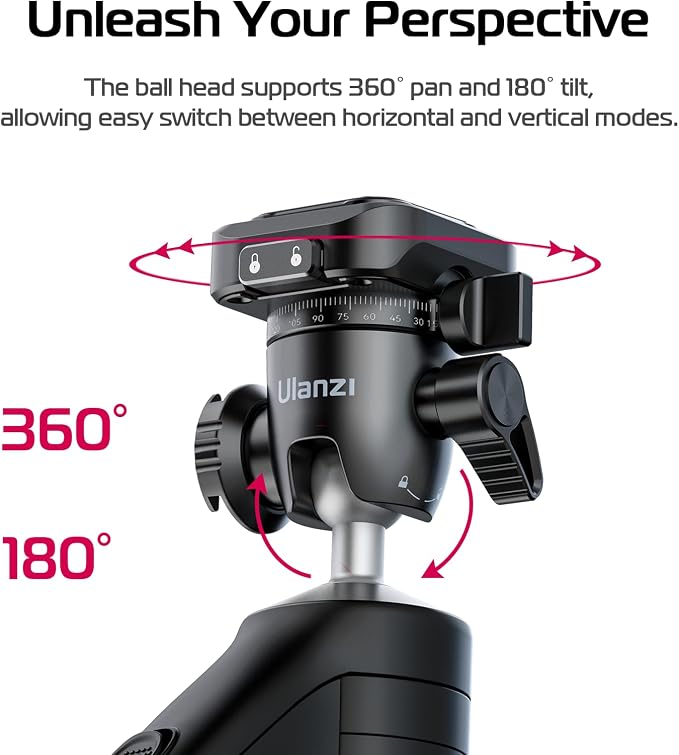 ULANZI TT38 One-Click Opening Vlogging Tripod Uka Quick-Release F38 w Cold Shoe - Image 7
