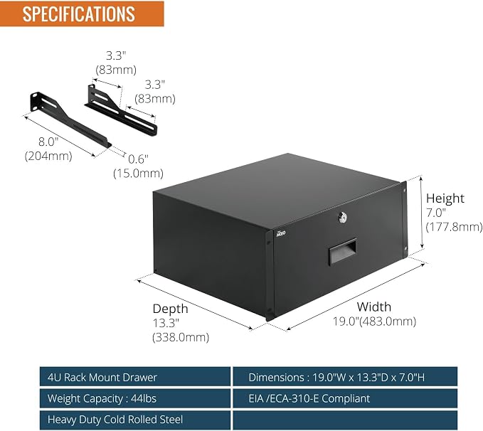 Tecmojo 4U Rack Drawer, Rack Mount Drawer - Image 2