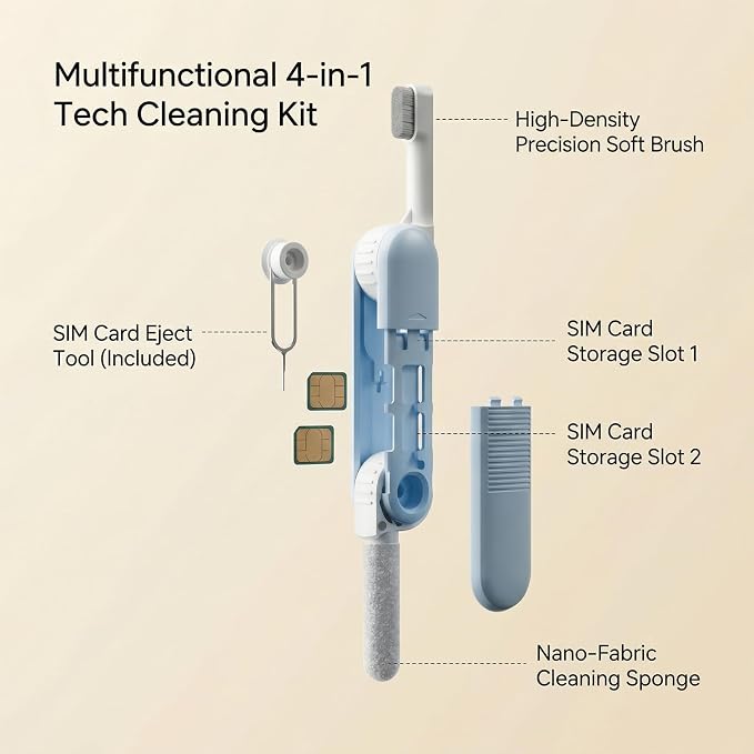 Electronic Cleaning Kit for Earbuds Phone, 3-in-1 Cleaner Tool - Image 2