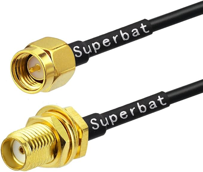 Superbat RF coaxial SMA Male to SMA Female Bulkhead RG174 15ft Cable + 3pcs RF - Image 2