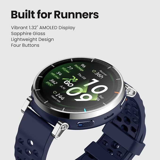 Amazfit Active 3 Premium GPS Running Smart Watch, 1.32" AMOLED Sapphire Display - Image 2