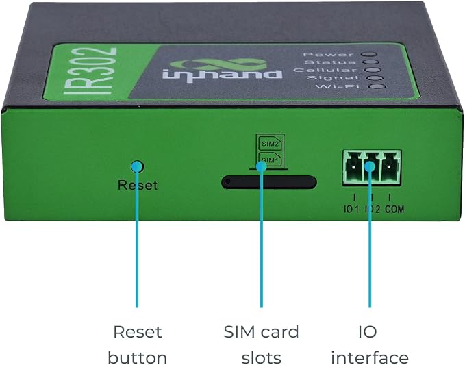 InHand Networks IR302 Industrial IoT LTE 4G VPN Router, LTE Cat 1+ Wi-Fi - Image 2