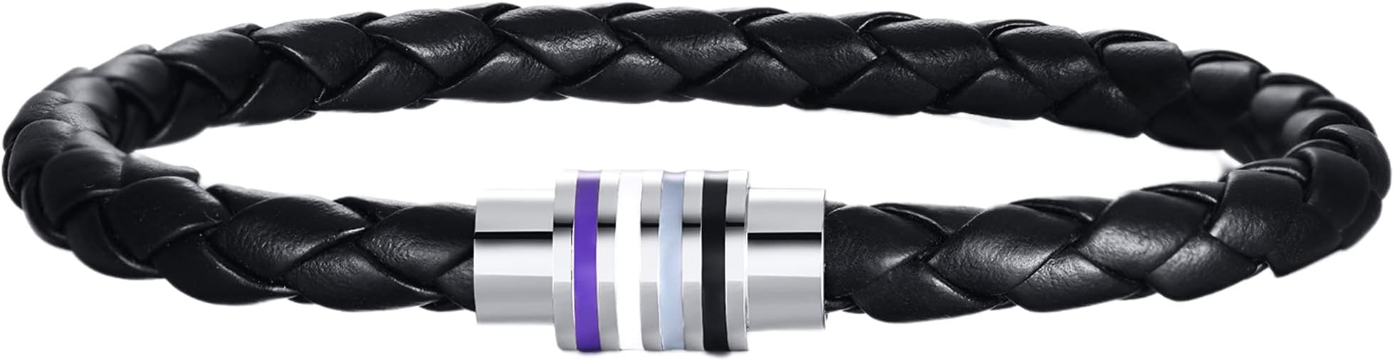 Nanafast Titanium Stainless Steel Rainbow LGBT Pride Bracelet Handmade Braided - Image 2
