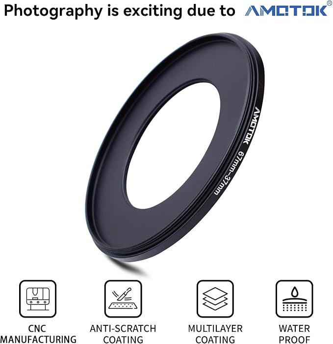 67mm Lens to 37mm Camera Lens Adapter, 67mm to 37mm Filter Step-Down Ring - Image 2