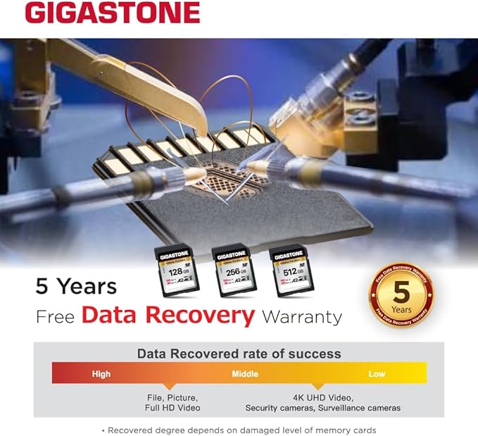 【5-Years Data Recovery】 GIGASTONE 256GB SD Card 2-Pack, 4K Camera Pro MAX - Image 7