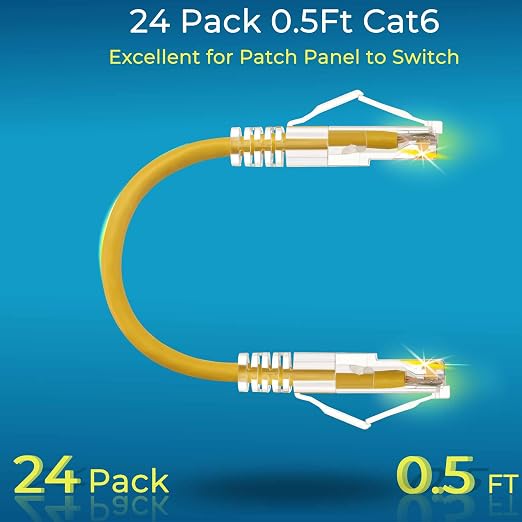 Rapink Patch Cables Cat6/ Cat6a 0.5ft Slim, Cat6a Ethernet Patch Cable 10G - Image 2