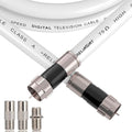 30ft RG6 Coaxial Cable White, 75 Ohm Coax Cable by RELIAGINT