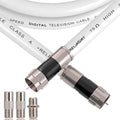 3ft RG6 Coaxial Cable White, 75 Ohm Coax Cable by RELIAGINT