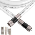 100ft RG6 Coaxial Cable White, 75 Ohm Coax Cable by RELIAGINT