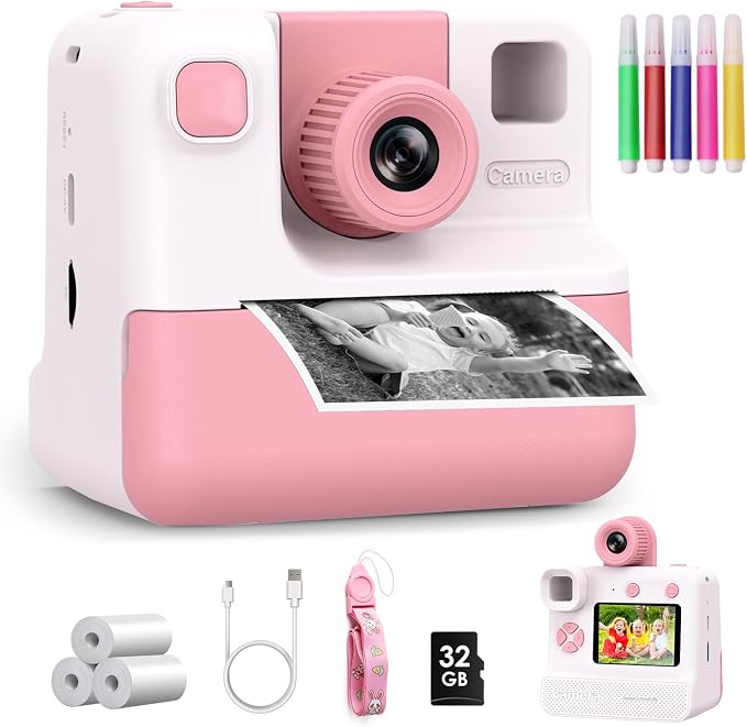 Kids Camera Instant Print, Christmas Birthday Gifts by GREENKINDERKidsCamera