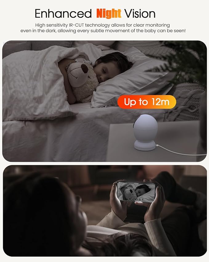 4MP Indoor Security Camera, 360°Pet Camera Indoor, Baby Monitor - Image 7