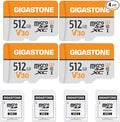 GIGASTONE 512GB Micro SD Card 4-Pack, A1 V30 4K Video Recording, Surveillance by Gigastone
