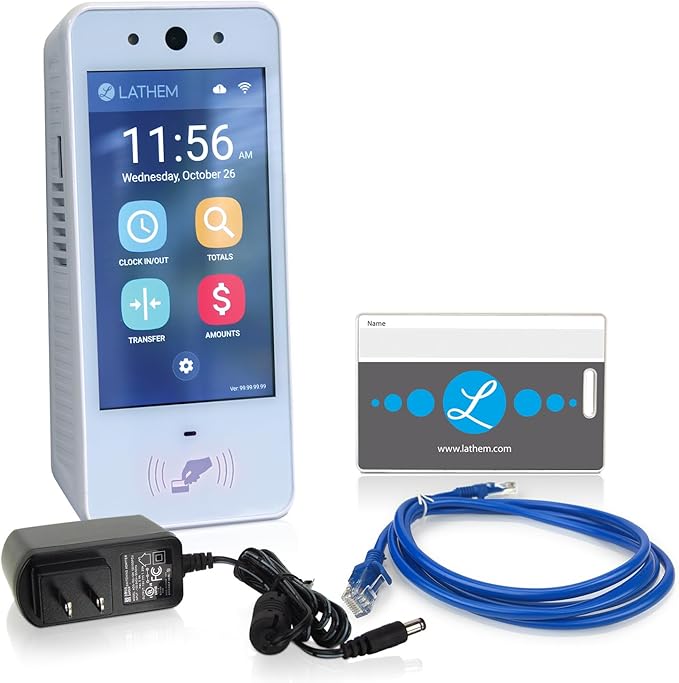 Lathem Touch-Free Wi-Fi Time Clock System w/ 15 Badges by Lathem