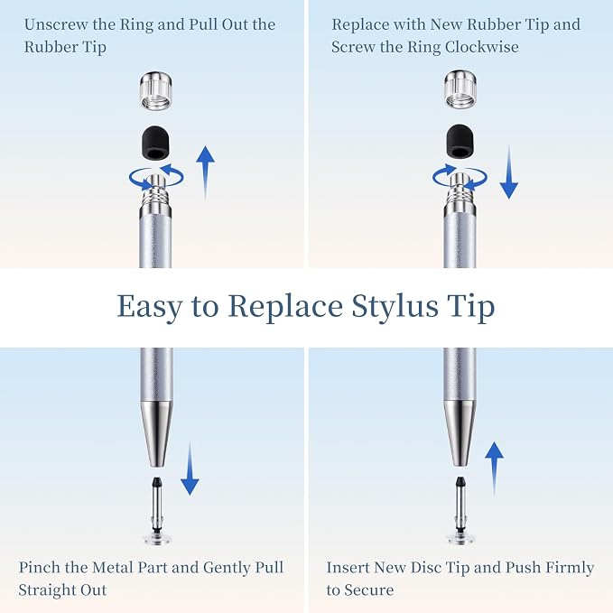 ChaoQ 2-in-1 Stylus Pen for Touchscreen, 6 High Sensitivity Stylus - Image 4