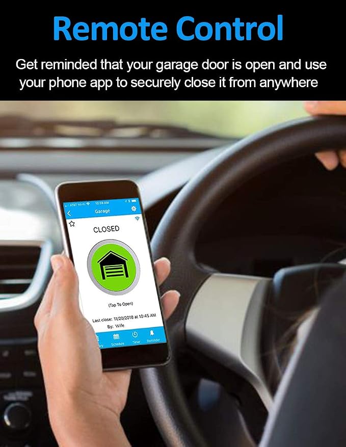Smart WiFi Garage Door Opener Remote Controller, Smartphone App Control - Image 2