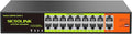 16 Port PoE Switch with 2 Gigabit Uplink, 250W Rack Mount Ethernet Switch by SICSOLINK