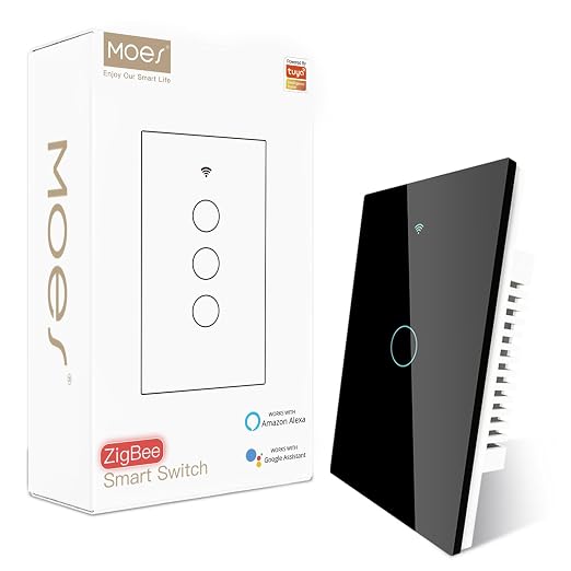 MOES Zigbee Smart Switch 1 Gang, Require MOES Zigbee Hub and Neutral Wire by MOES