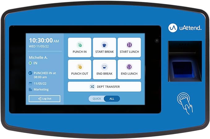 uAttend NX2500 Biometric Fingerprint, PIN Time Clock by uAttend