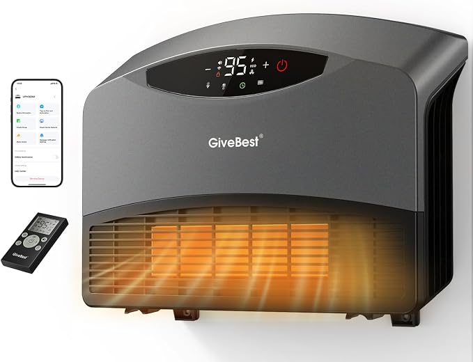 GiveBest Smart Wall Heater for Indoor Use, 1500W Electric Space Heater by GiveBest