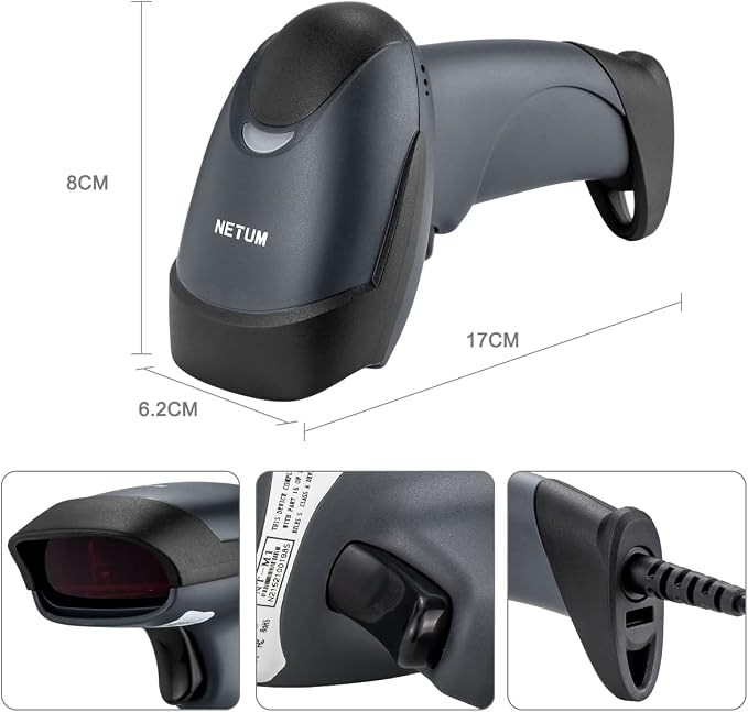 NETUM USB Laser Barcode Scanner, Handheld 1D Wired Bar Code Scanner Scanning - Image 7