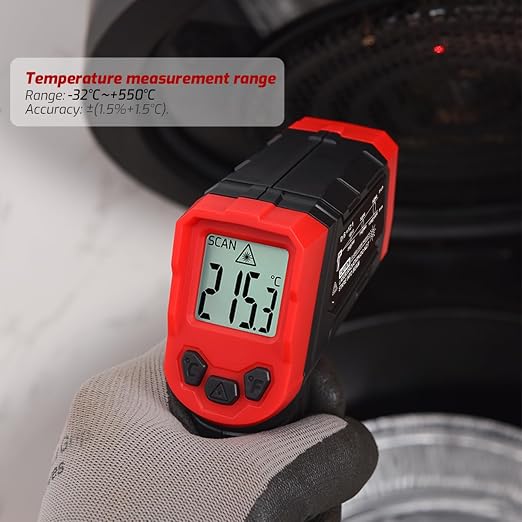 MUFASHA Infrared Thermometer Temperature Gun Laser High Temp Thermometer - Image 4