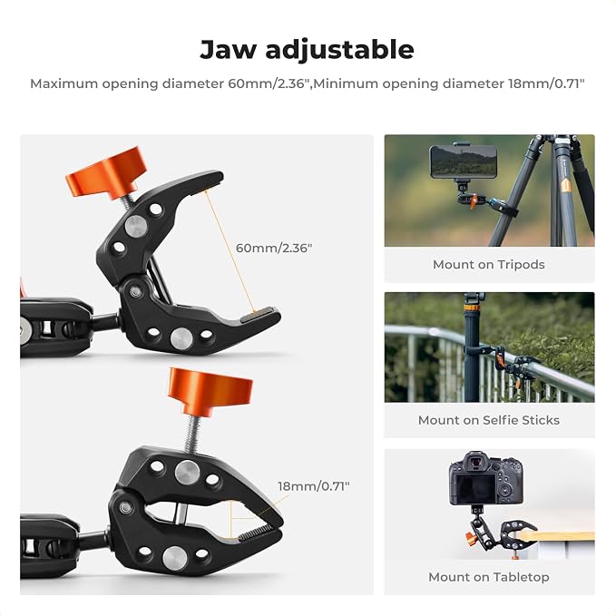 K&F CONCEPT Double Super Clamp Camera Mount - Image 7