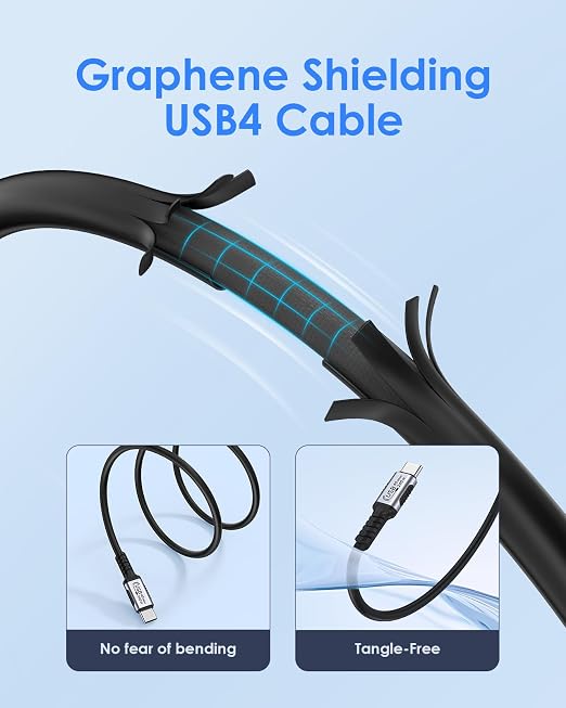 LENTION 1FT USB 4.0 Cable for Thunderbolt 4 240W Fast Charging USB C to USB C - Image 6
