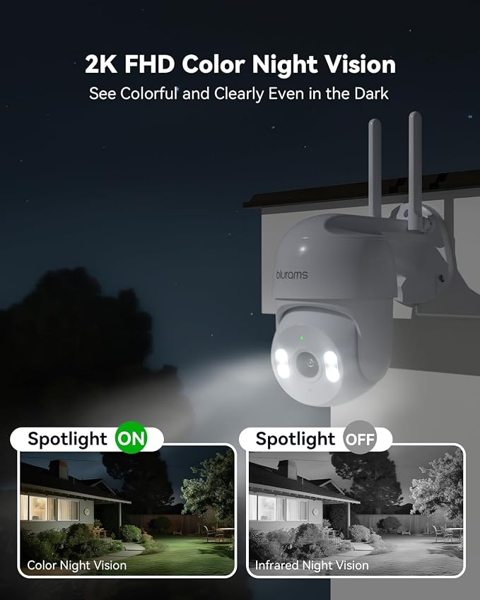 blurams 2Pack Security Cameras Outdoor Wired, 2K 360° PTZ Outdoor Security - Image 3