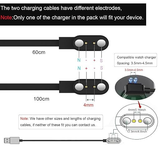 Smart Watch Charger 4mm, Strong Magnetic Universal Charger, USB Charging Cable - Image 3