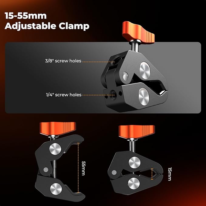 K&F CONCEPT 6" Magic Arm Clamp - Image 5