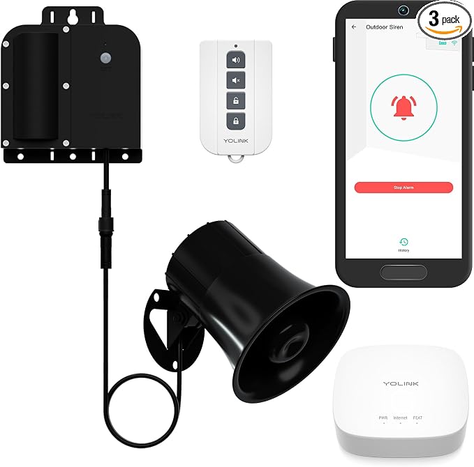 YoLink X3 Version Outdoor Alarm Controller and SirenFob Kit, Ruggedized by YoLink