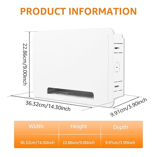 in Wall TV Media Box 9 Inch, Recessed TV Outlet Network Enclosure, Recessed - Image 2
