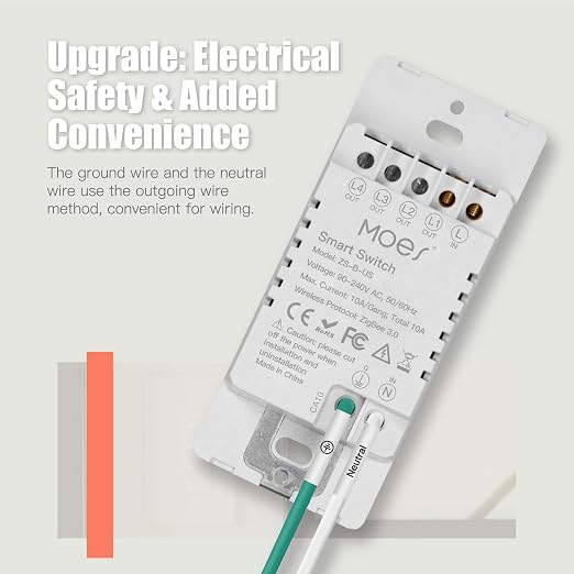 MOES Zigbee Smart Double Switches, 2nd Generation Light Switch 2 Gang, No - Image 2