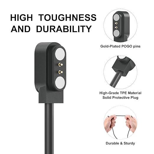 Meliya VeryFit Smartwatch Charger Cable, Magnetic 2 Pin Charging Cable - Image 4